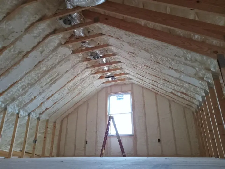 Spray foam roofing application for Crawl Space Insulation project in Framingham